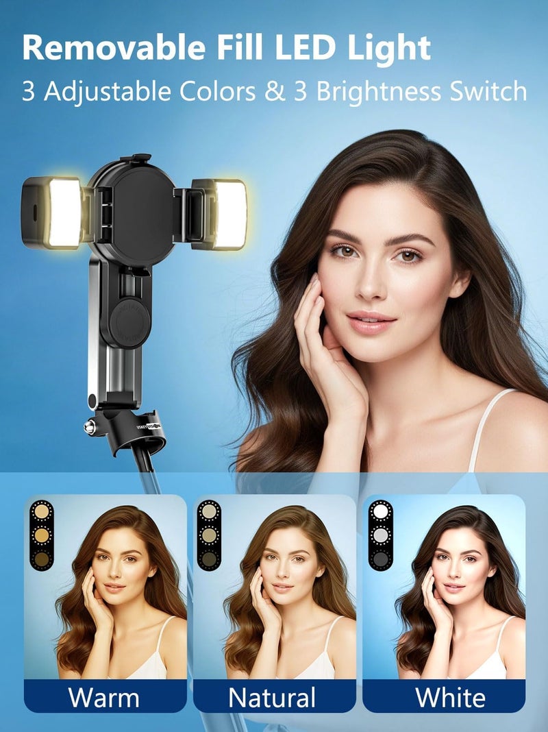 USKEYVISION Magnetic Pocket Selfie Stick for iPhone with Light for MagSafe 4 in 1 Portable Pocket Phone Tripod for iPhone & Android W/Rechargeable Remote, Removable Phone Clip, Video Recording(MPT-02) - Image 4